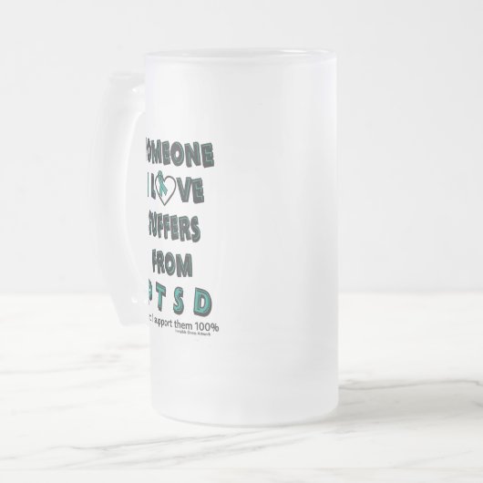 Iemand van wie ik hou...PTSD Matglas Bierpul (Voorkant links)