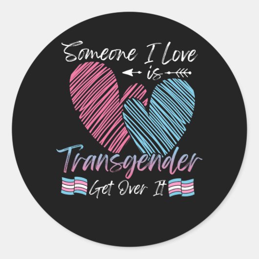 Iemand van wie ik hou, transgender transflag LGBTQ Ronde Sticker (Voorkant)
