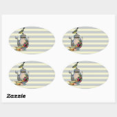 Iemand voor thee? ovale sticker (Vel)