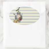 Iemand voor thee? ovale sticker (Tas)