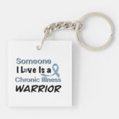 Iemand waar ik van hou is een strijder voor chroni sleutelhanger (Achterkant)