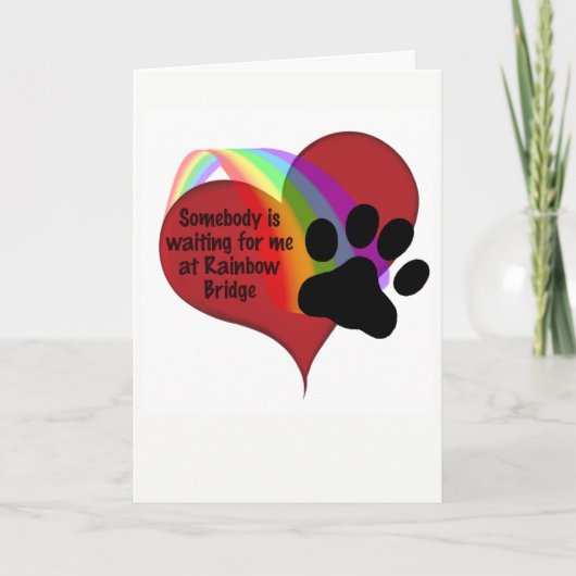 Iemand wacht op me bij Rainbow Bridge Cat Kaart (Voorkant)