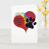 Iemand wacht op me bij Rainbow Bridge Cat Kaart (Gele Bloem)