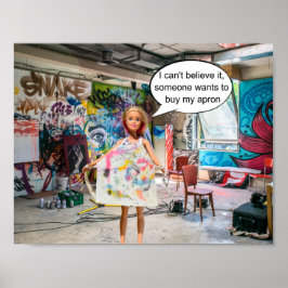 Iemand wil mijn schort kopen. poster