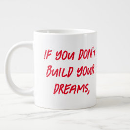 iemand zal je inhuren om te helpen bij het bouwen  grote koffiekop