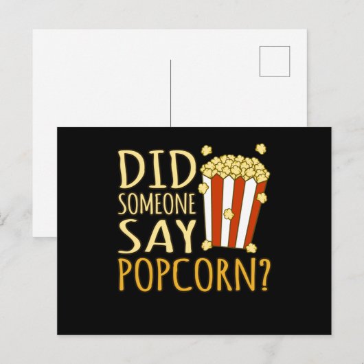 Iemand zei dat Popcorn Popcorns Eater Lover Aankondigingskaart (Voorkant / Achterkant)