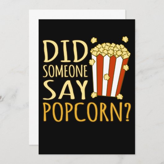 Iemand zei dat Popcorn Popcorns Eater Lover Kaart (Voorkant / Achterkant)