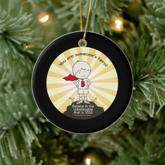 Iemand zijn held keramisch ornament (Boom)