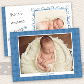 Iemand zoet om 2 Foto Baby Boy Birth te ontmoeten Aankondiging