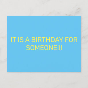 IEMAND'S BIRTHDAY UITNODIGING BRIEFKAART