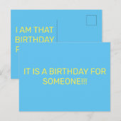 IEMAND'S BIRTHDAY UITNODIGING BRIEFKAART (Voorkant / Achterkant)