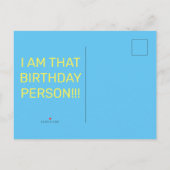 IEMAND'S BIRTHDAY UITNODIGING BRIEFKAART (Achterkant)