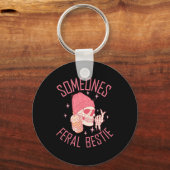 Iemands Feral Bestie Halloween skelet Sleutelhanger (Voorkant)