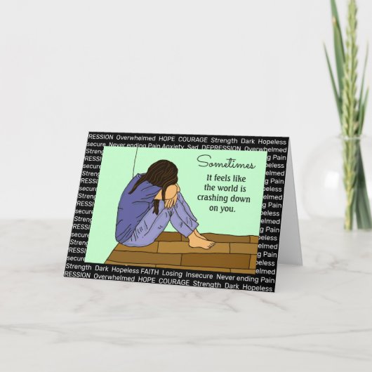 Iemands geest opheffen, depressie, verdriet, kaart (Voorkant)