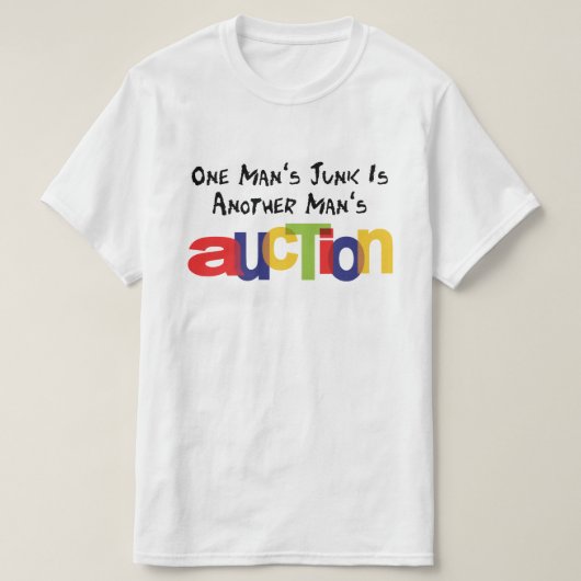 Iemands rotzooi is andermans schat t-shirt (Design voorkant)