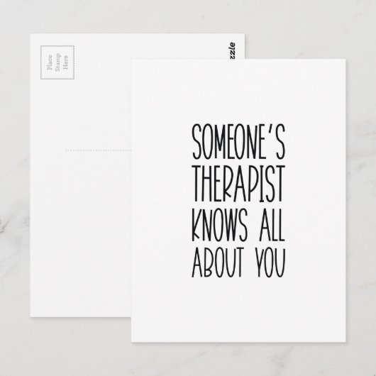 Iemand's Therapist Briefkaart (Voorkant / Achterkant)