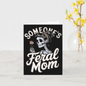 Iemands wilde moeder skelet Wildflower Skull Hall Kaart (Gele Bloem)