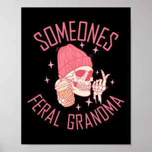 Iemands Wilde Oma Halloween Skelet Poster