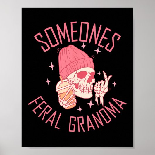 Iemands Wilde Oma Halloween Skelet Poster (Voorkant)