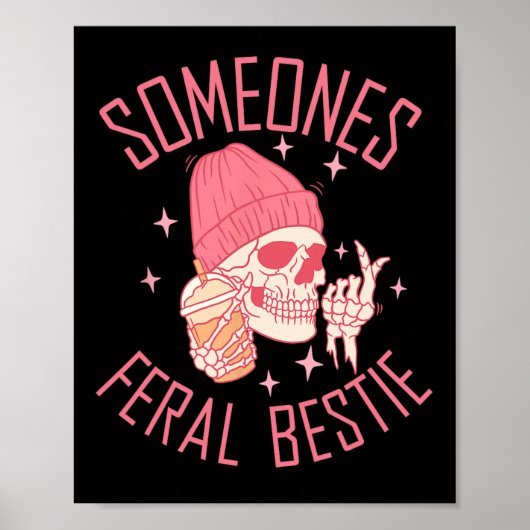 Iemands Wilde Vriend Halloween Skelet  Poster (Voorkant)