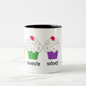 Iene, Meenie, Miney, Moe. Cupcake-Mok Tweekleurige Koffiemok (Center)