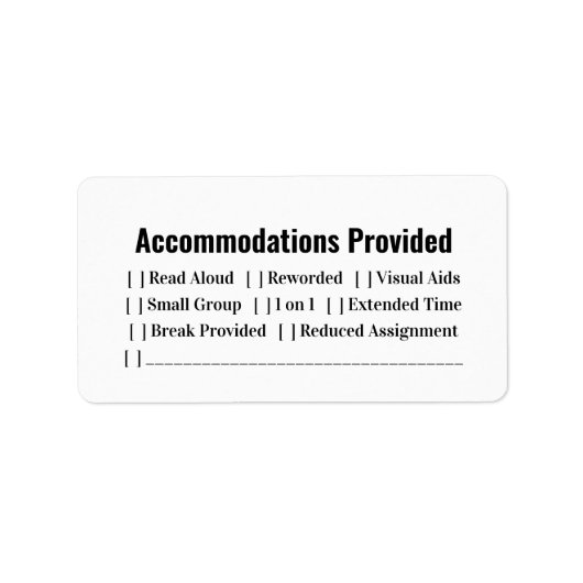 IEP Accommodaties voorzien docent Sticker (Voorkant)