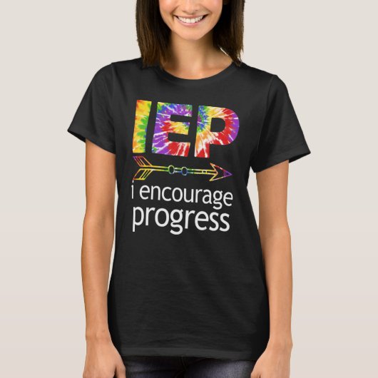 IEP Encourage Progress Special Education School Te T-shirt (Voorkant)