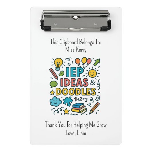 IEP Ideas, Doodles & Snacks | Inclusion Mini Klembord (Voorkant)