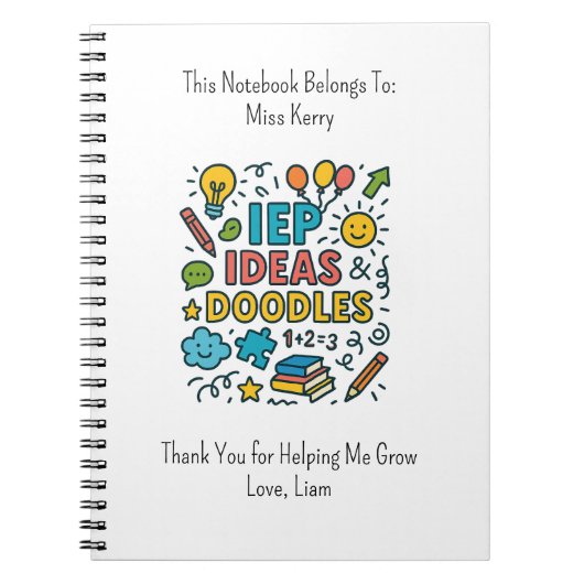 IEP Ideas, Doodles & Snacks | Inclusion Notitieboek (Voorkant)