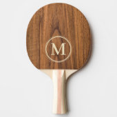 Iepen hout monogram tafeltennisbatje (Voorkant)