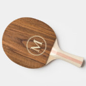 Iepen hout monogram tafeltennisbatje (Zijkant)