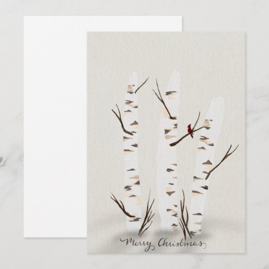 Iepenboom en Kardinaal Feestdagenkaart (Voorkant / Achterkant)