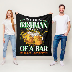 Ier die bier drinkt St. Patrick's Day Fleece Deken