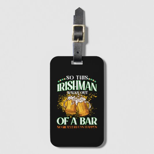 Ier Drink Beer St. Patrick's Day Bagagelabel (Voorkant (verticaal))