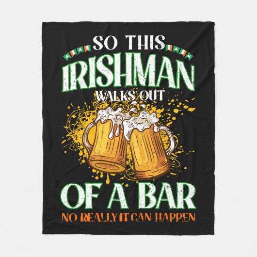 Ier Drink Beer St. Patrick's Day Fleece Deken (Voorkant)