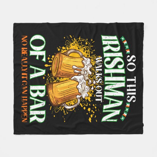 Ier Drink Beer St. Patrick's Day Fleece Deken (Voorkant (Horizontaal))