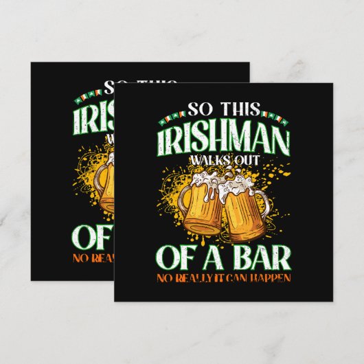 Ier Drink Beer St. Patrick's Day Kaart (Voorkant / Achterkant)