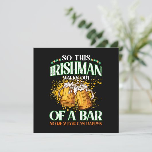 Ier Drink Beer St. Patrick's Day Kaart (Staand voorkant)