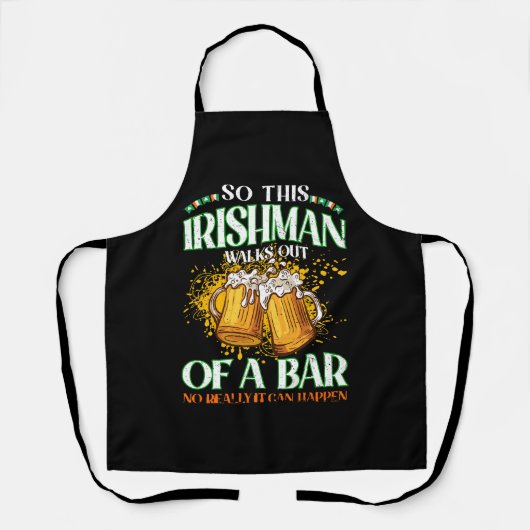 Ier Drink Beer St. Patrick's Day Schort (Voorkant)