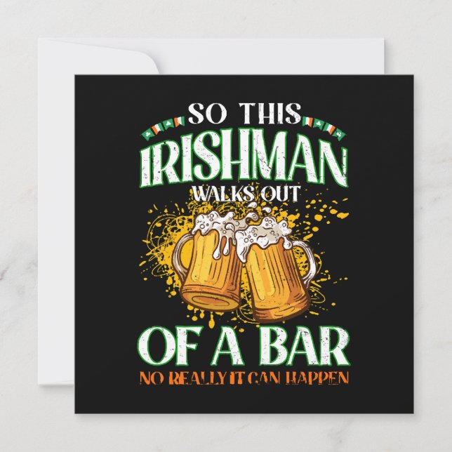 Ier drinkend bier St. Patrick's Day (Voorkant)