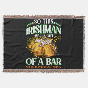Ier drinkend bier St. Patrick's Day Deken