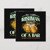 Ier drinkend bier St. Patrick's Day Kaart (Voorkant / Achterkant)