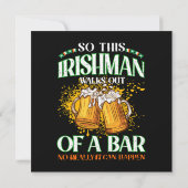 Ier drinkend bier St. Patrick's Day Kaart (Achterkant)