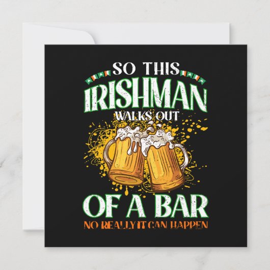 Ier drinkend bier St. Patrick's Day Kaart (Voorkant)