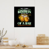 Ier drinkend bier St. Patrick's Day Poster (Keuken)