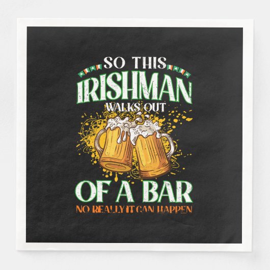 Ier drinkend bier St. Patrick's Day Servet (Voorkant)