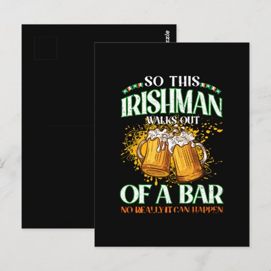 Ier Drinking Bier St. Patrick's Day Briefkaart (Voorkant / Achterkant)