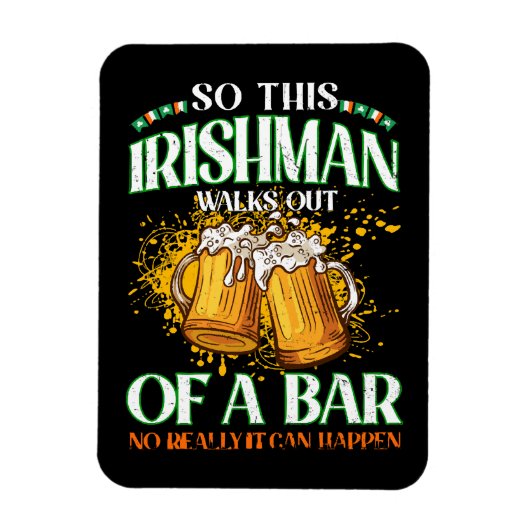 Ier Drinking Bier St. Patrick's Day Magneet (Verticaal)