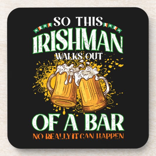 Ier Drinking Bier St. Patrick's Day Onderzetter (Voorkant)