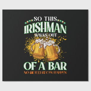 Ier drinkt bier St. Patrick's Day Cadeaupapier
